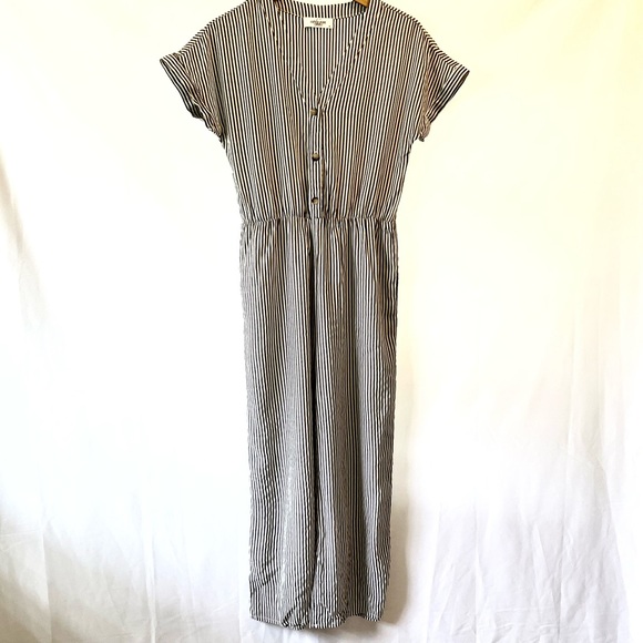 Carly Jean Los Angeles CJLA Grey Striped Brighton Jumpsuit Small - Picture 2 of 15
